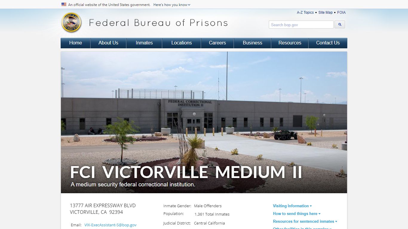 FCI Victorville Medium II - Federal Bureau of Prisons