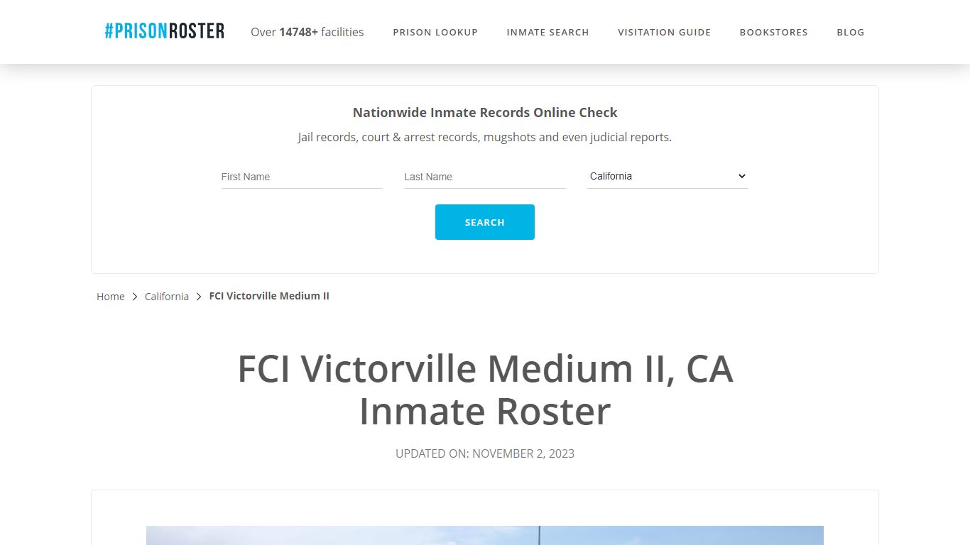 FCI Victorville Medium II, CA Inmate Roster - Prisonroster